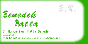 benedek matta business card
